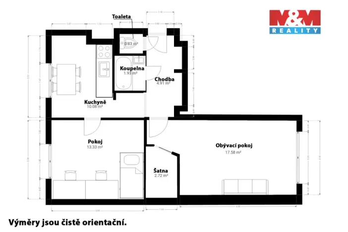 Prodej bytu 2+1, Klatovy - Klatovy II, Vaňkova, 52 m2