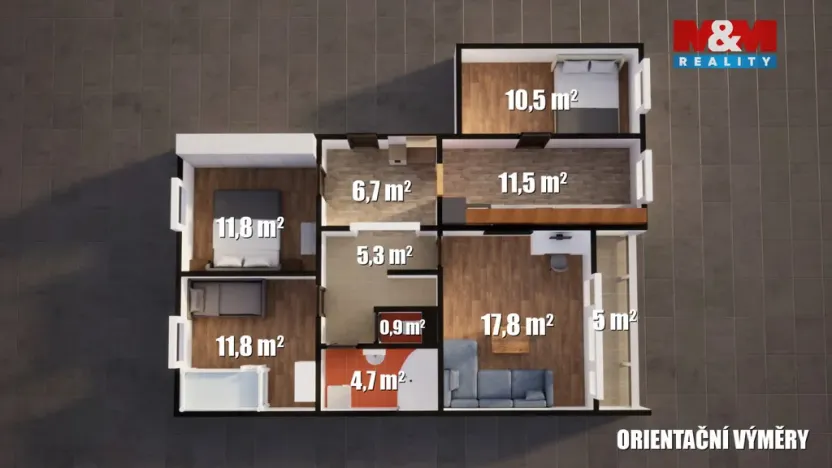 Prodej bytu 4+1, Teplice - Trnovany, Olbrachtova, 88 m2