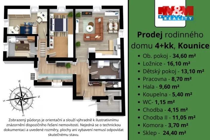 Prodej rodinného domu, Kounice, 107 m2