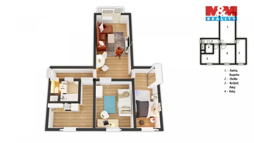 Prodej bytu 3+1, Nový Bor, Sloupská, 70 m2