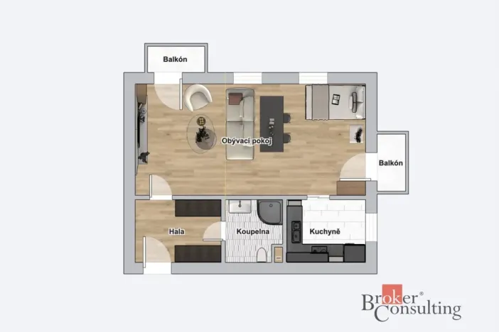 Prodej bytu 1+1, Milovice - Mladá, Kaštanová, 49 m2