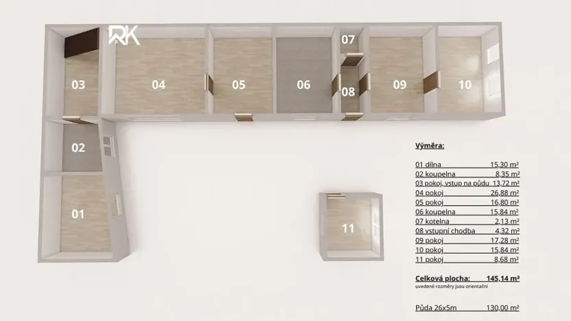 Prodej rodinného domu, Dlouhopolsko, Na Husánku, 180 m2
