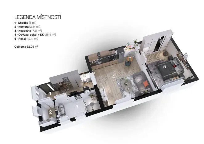 Prodej bytu 2+kk, Ostrava, Na Jánské, 62 m2