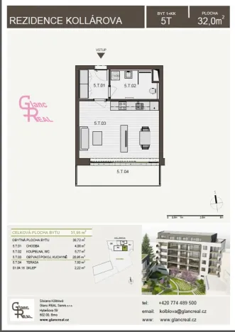 Pronájem bytu 1+kk, Brno - Královo Pole, Kollárova, 39 m2