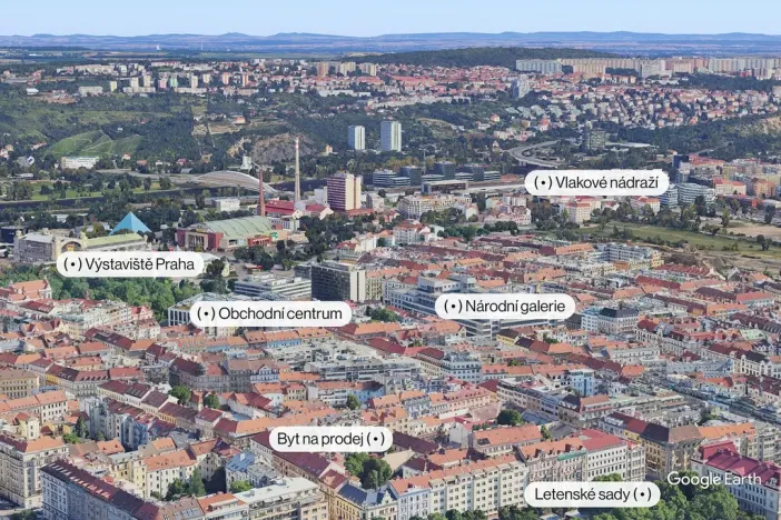 Prodej bytu 3+1, Praha - Holešovice, Letohradská, 77 m2