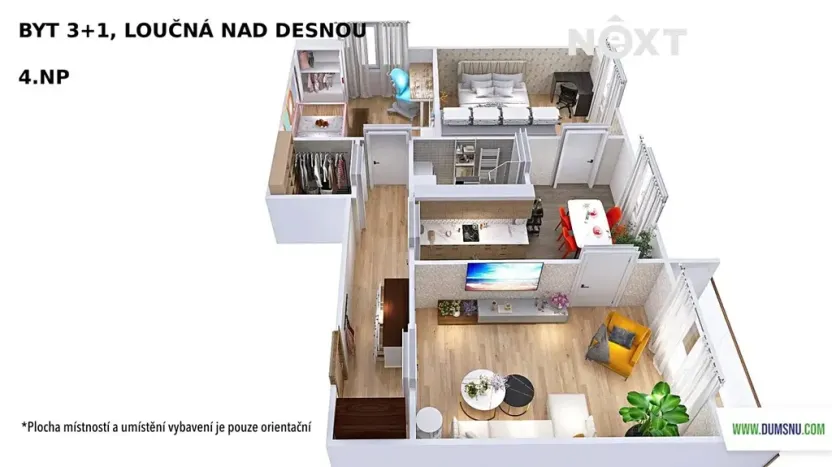 Prodej bytu 3+1, Loučná nad Desnou, 74 m2