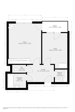 Pronájem bytu 2+kk, Brno - Žebětín, Říčanská, 53 m2