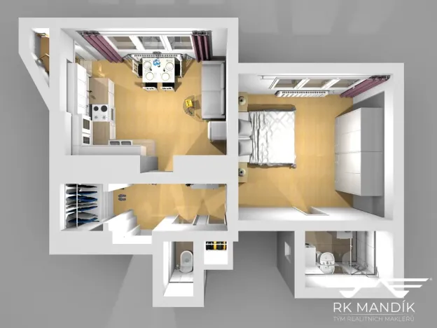 Pronájem bytu 2+kk, Praha - Dejvice, Koulova, 46 m2