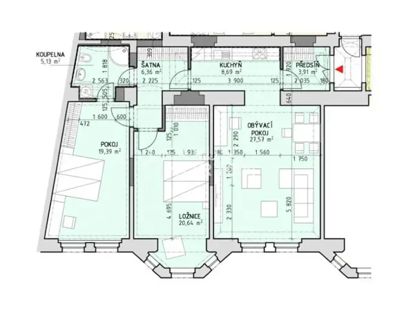 Pronájem bytu 3+1, Praha - Nové Město, Na Poříčí, 92 m2