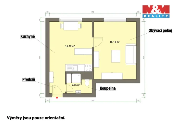 Pronájem bytu 1+1, Teplá, Palackého, 41 m2