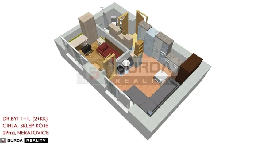 Pronájem bytu 2+kk, Neratovice, 28 m2