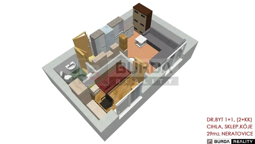 Pronájem bytu 2+kk, Neratovice, 28 m2