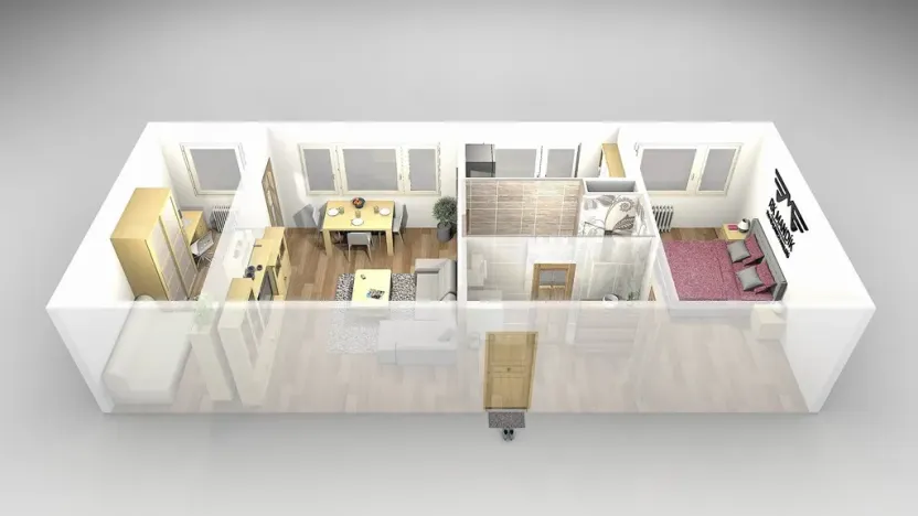 Pronájem bytu 3+1, Praha - Střížkov, Harrachovská, 52 m2