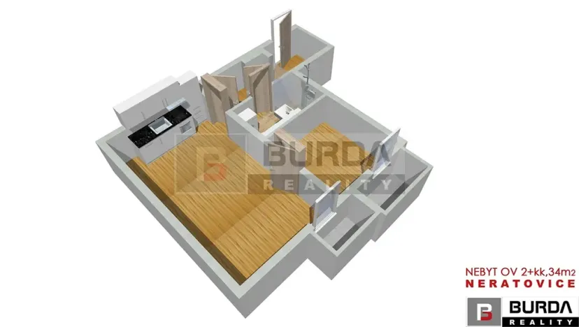 Pronájem bytu 2+kk, Neratovice, 35 m2