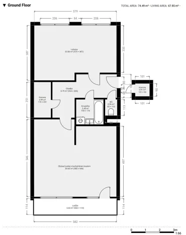 Prodej bytu 3+kk, Neratovice, 17. listopadu, 72 m2