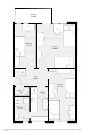 Pronájem bytu 3+1, Hradec Králové, Markovická, 63 m2