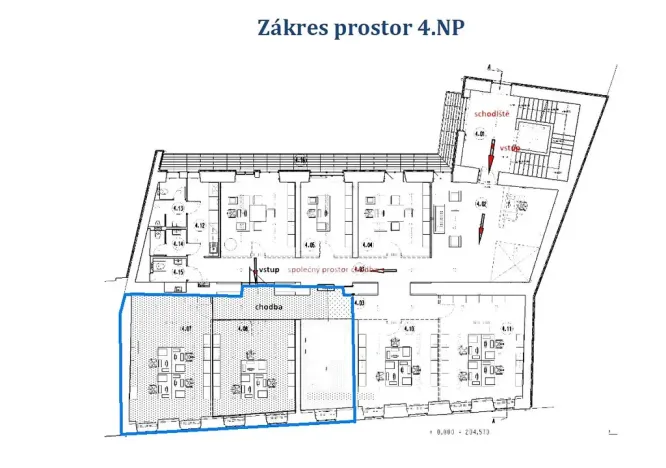 Pronájem kanceláře, Brno, Cejl, 102 m2