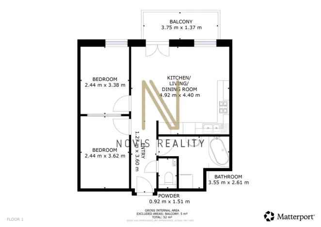 Prodej bytu 3+kk, Vochov, 52 m2