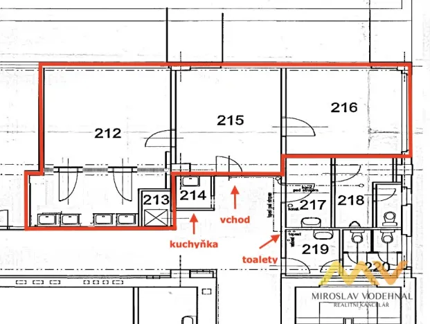 Pronájem kanceláře, Hradec Králové, Škroupova, 62 m2