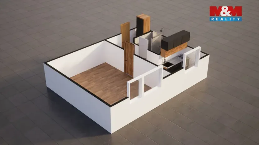 Pronájem bytu 1+1, Liberec - Liberec VI-Rochlice, Pazderkova, 35 m2