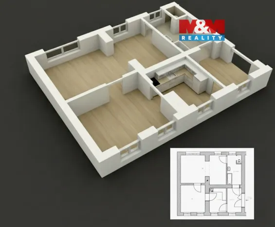 Prodej bytu 2+1, Hejnice, 72 m2