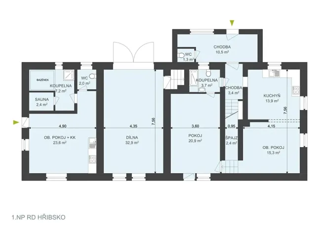 Prodej rodinného domu, Stěžery, 178 m2