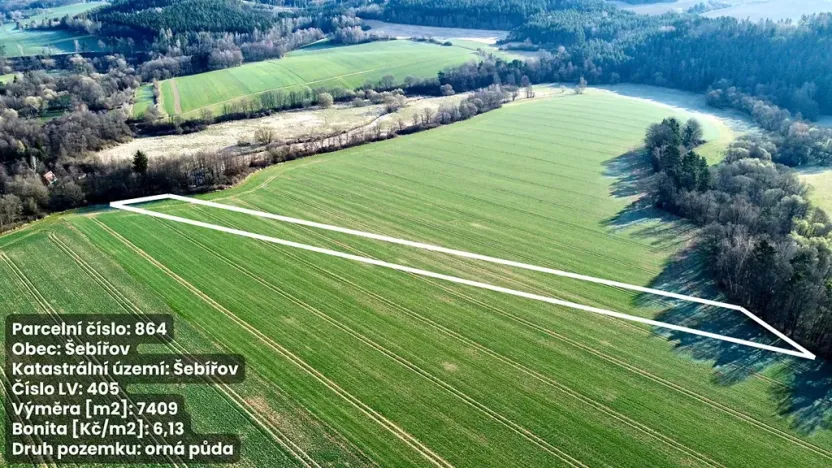 Prodej pole, Šebířov, 44451 m2