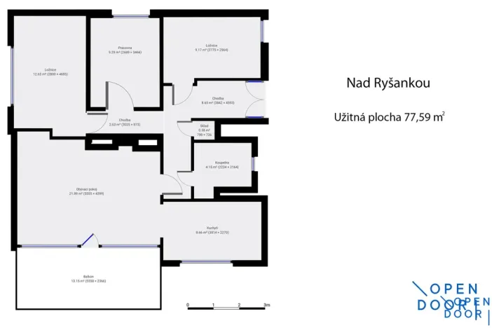 Pronájem bytu 4+1, Praha - Krč, Nad Ryšánkou, 90 m2