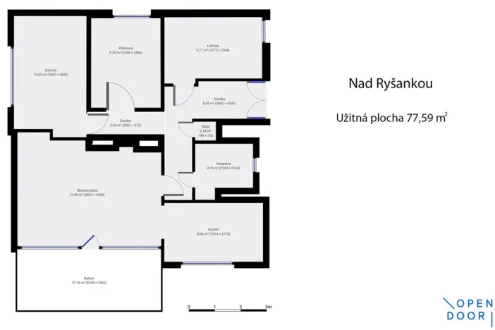 Pronájem bytu 4+1, Praha - Krč, Nad Ryšánkou, 90 m2