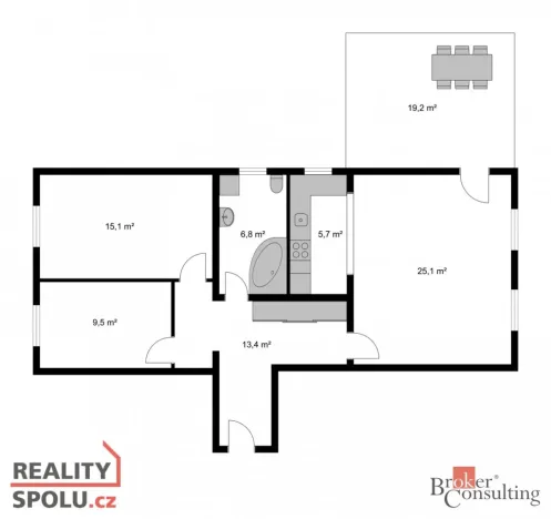 Pronájem bytu 3+kk, Liberec - Liberec XXX-Vratislavice nad Nisou, Dopravní, 75 m2