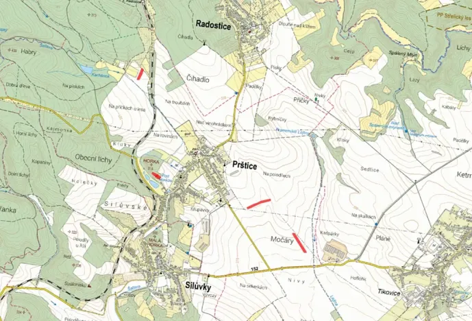 Prodej pole, Prštice, 7073 m2