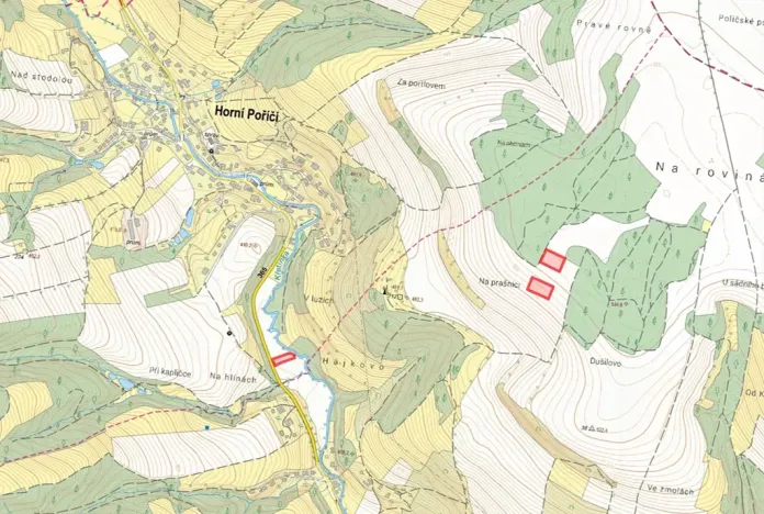 Prodej pole, Prostřední Poříčí, 9686 m2
