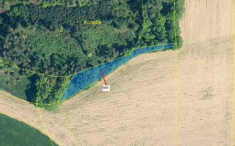 Dražba pozemku, Hradiště, 1221 m2