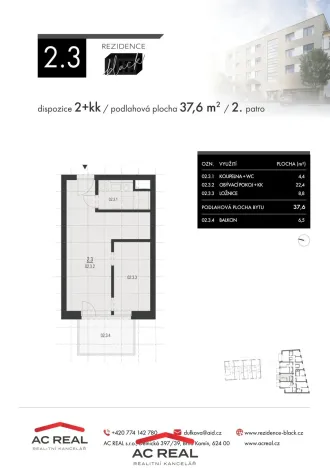 Prodej bytu 2+kk, Brno, Charbulova, 38 m2