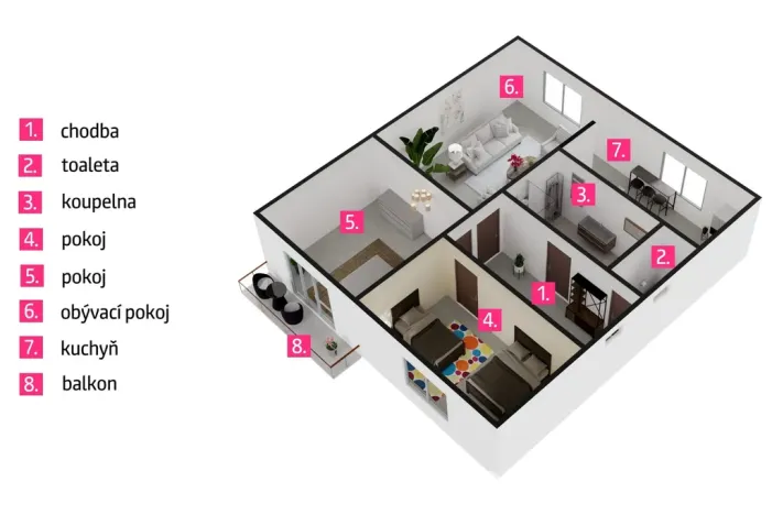 Pronájem bytu 3+kk, Břežany, 75 m2