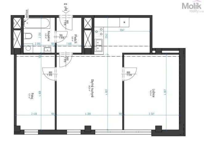 Pronájem bytu 3+kk, Chomutov, Žižkovo náměstí, 65 m2