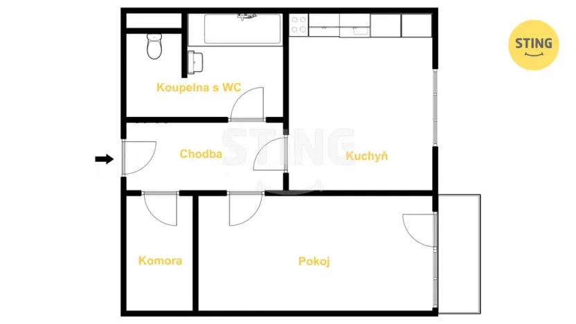 Prodej bytu 1+1, Jihlava, Na Vyhlídce, 44 m2