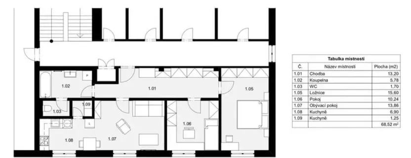 Pronájem bytu 3+kk, Sušice - Sušice II, Nádražní, 69 m2