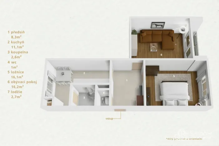 Prodej bytu 2+1, Kyselka - Radošov, 56 m2