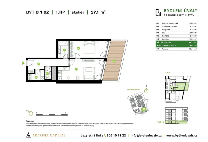 Prodej bytu 2+kk, Úvaly, Škvorecká, 60 m2
