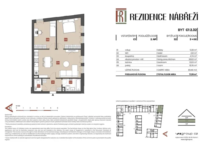 Prodej bytu 3+kk, Brandýs nad Labem-Stará Boleslav - Stará Boleslav, Nábřeží, 70 m2