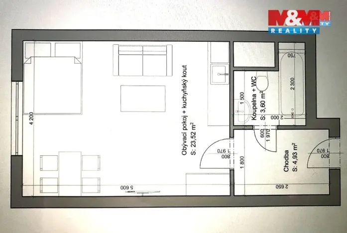 Prodej bytu 1+kk, Pardubice - Studánka, Pod Studánkou, 32 m2
