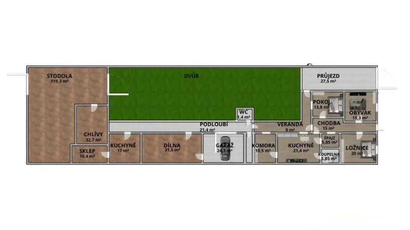 Prodej chalupy, Damnice, 191 m2