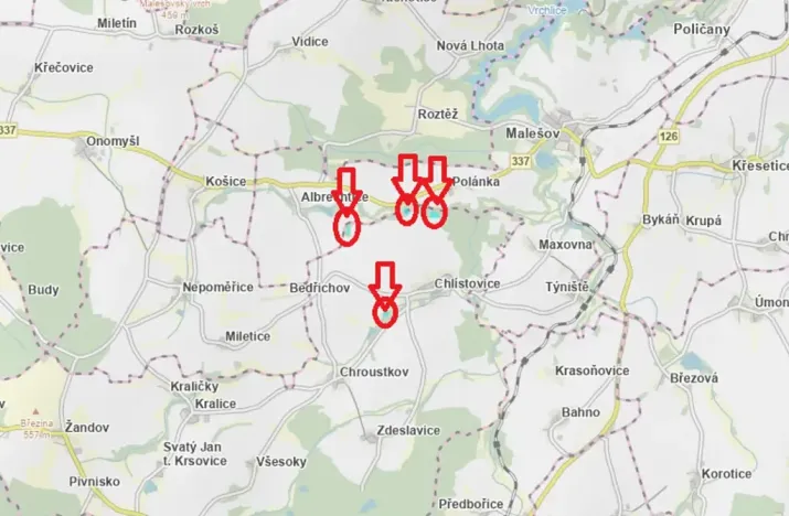 Prodej podílu lesa, Pertoltice, 4226 m2