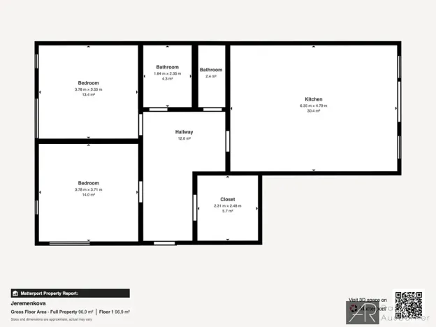 Pronájem bytu 3+kk, Praha - Podolí, Jeremenkova, 84 m2