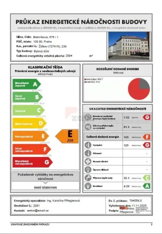 Pronájem bytu 2+1, Praha - Žižkov, Blahníkova, 69 m2