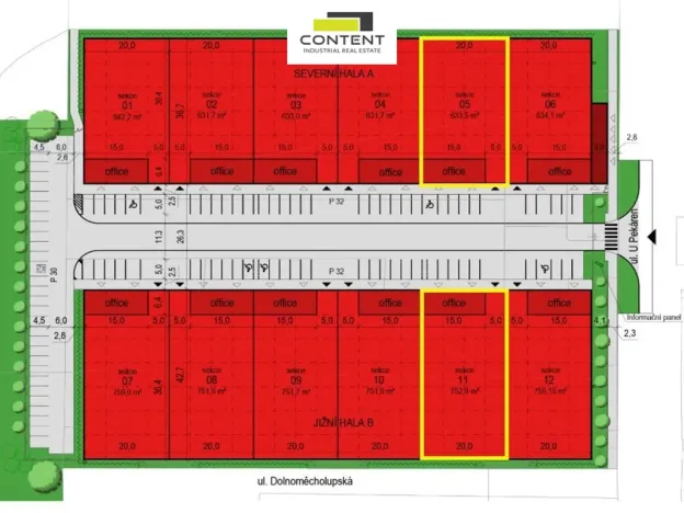Pronájem skladu, Praha - Hostivař, U Pekáren, 824 m2