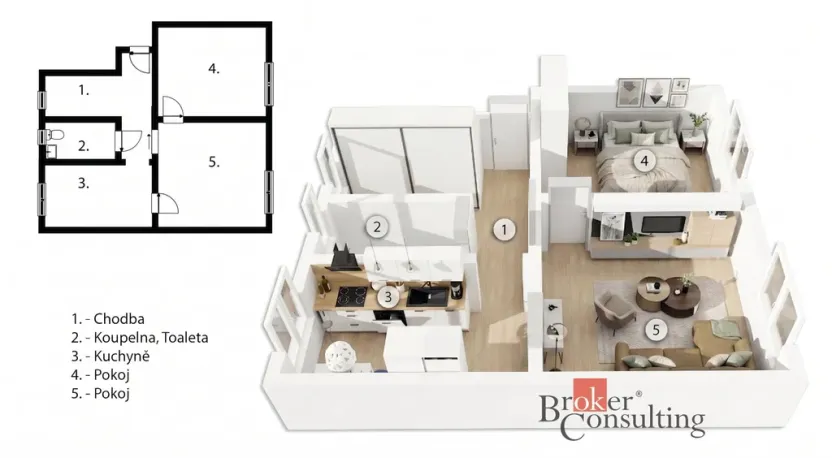 Prodej bytu 2+1, 65 m2