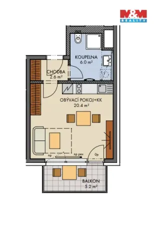 Prodej bytu 1+kk, Praha, Honzíkova, 30 m2