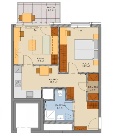 Prodej bytu 2+1, Praha - Stodůlky, Svitákova, 55 m2